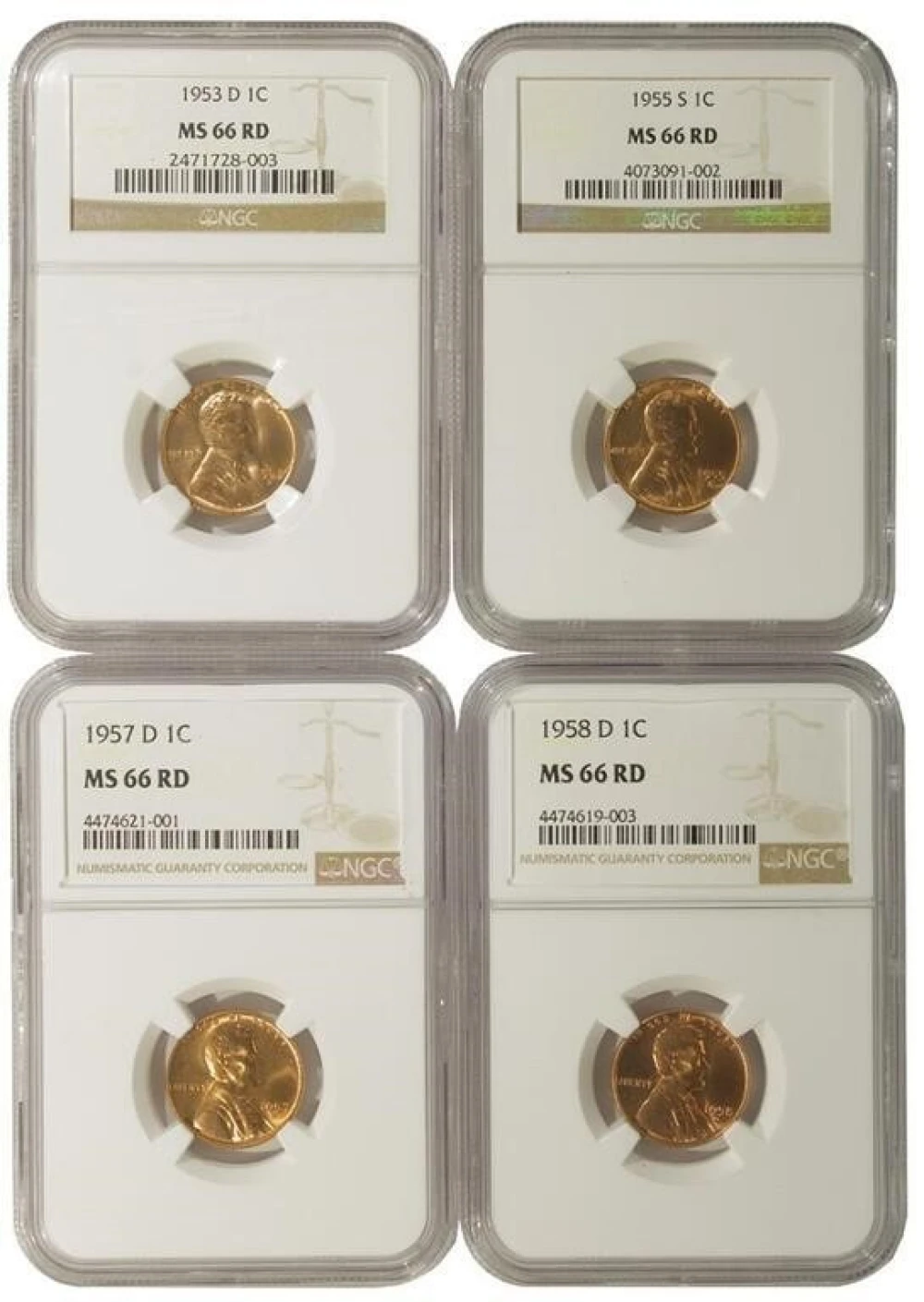 MS-66 Lincoln Cent Quartet