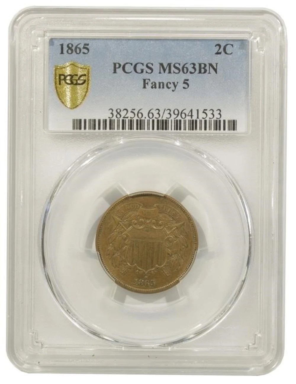 PCGS MS-63 Brown 1865 Two-Cents