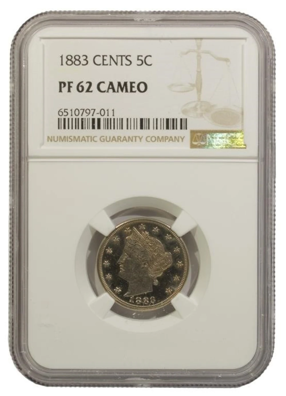 NGC Proof-62 Cameo 1883 With CENTS Nickel