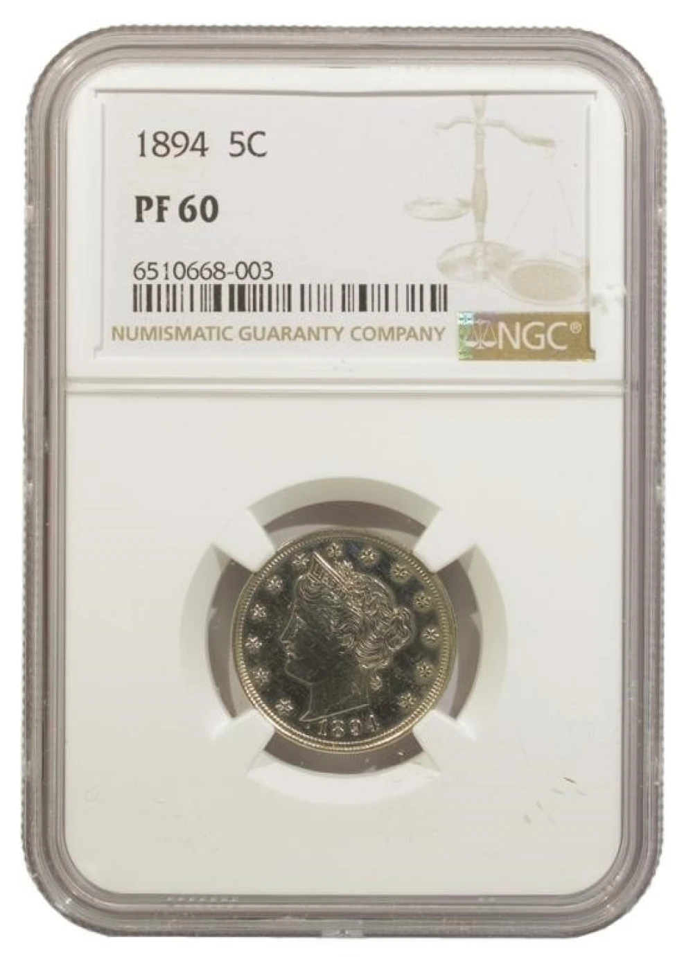 NGC Proof-60 1894 Nickel