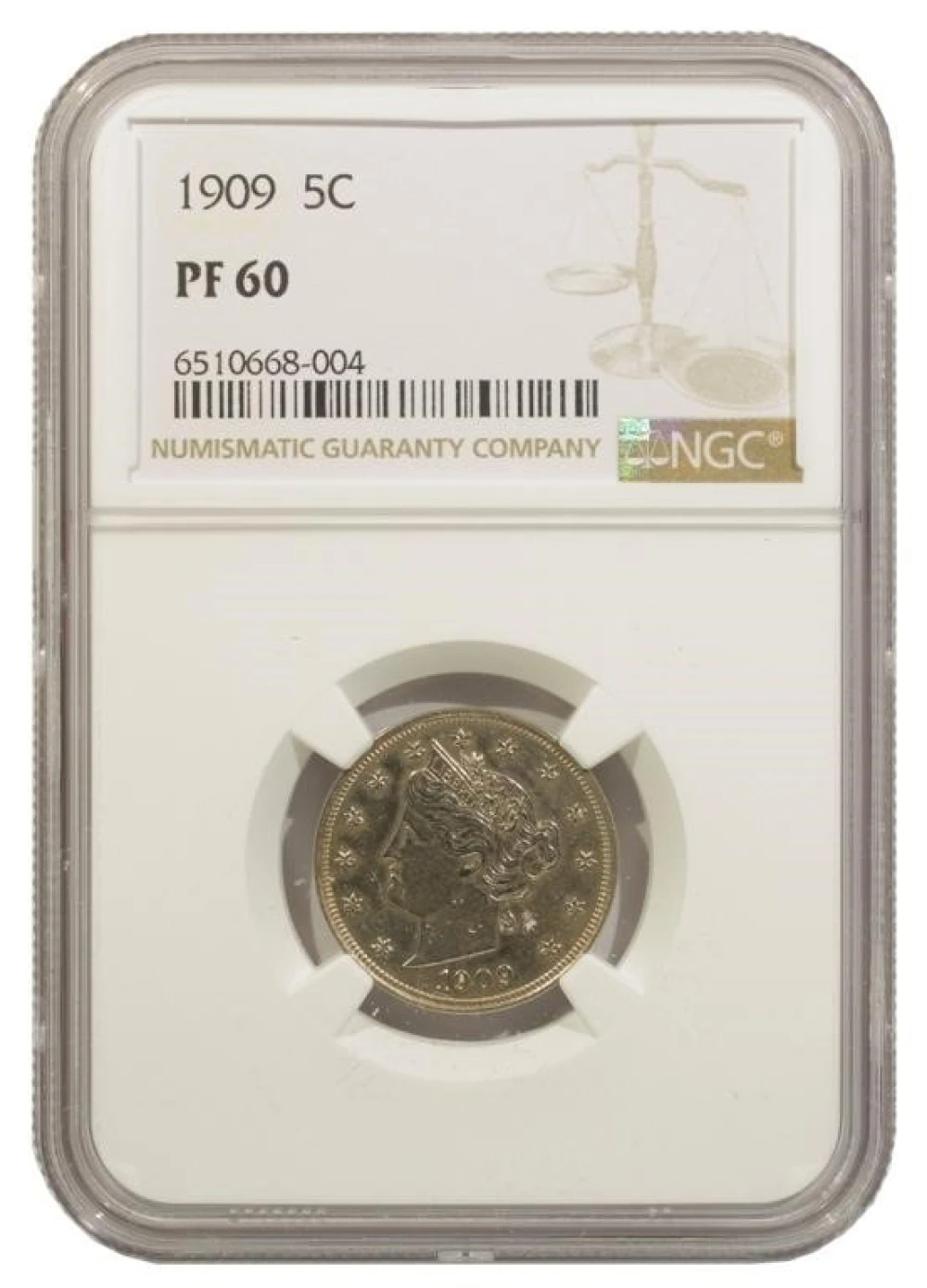 NGC Proof-60 1909 Nickel