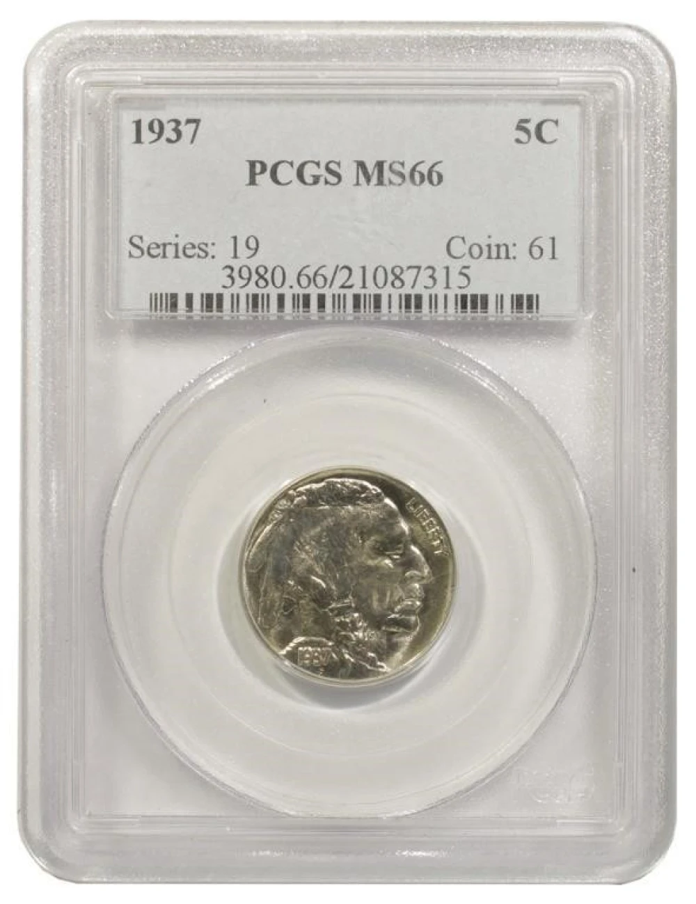 PCGS MS-66 1937 Nickel