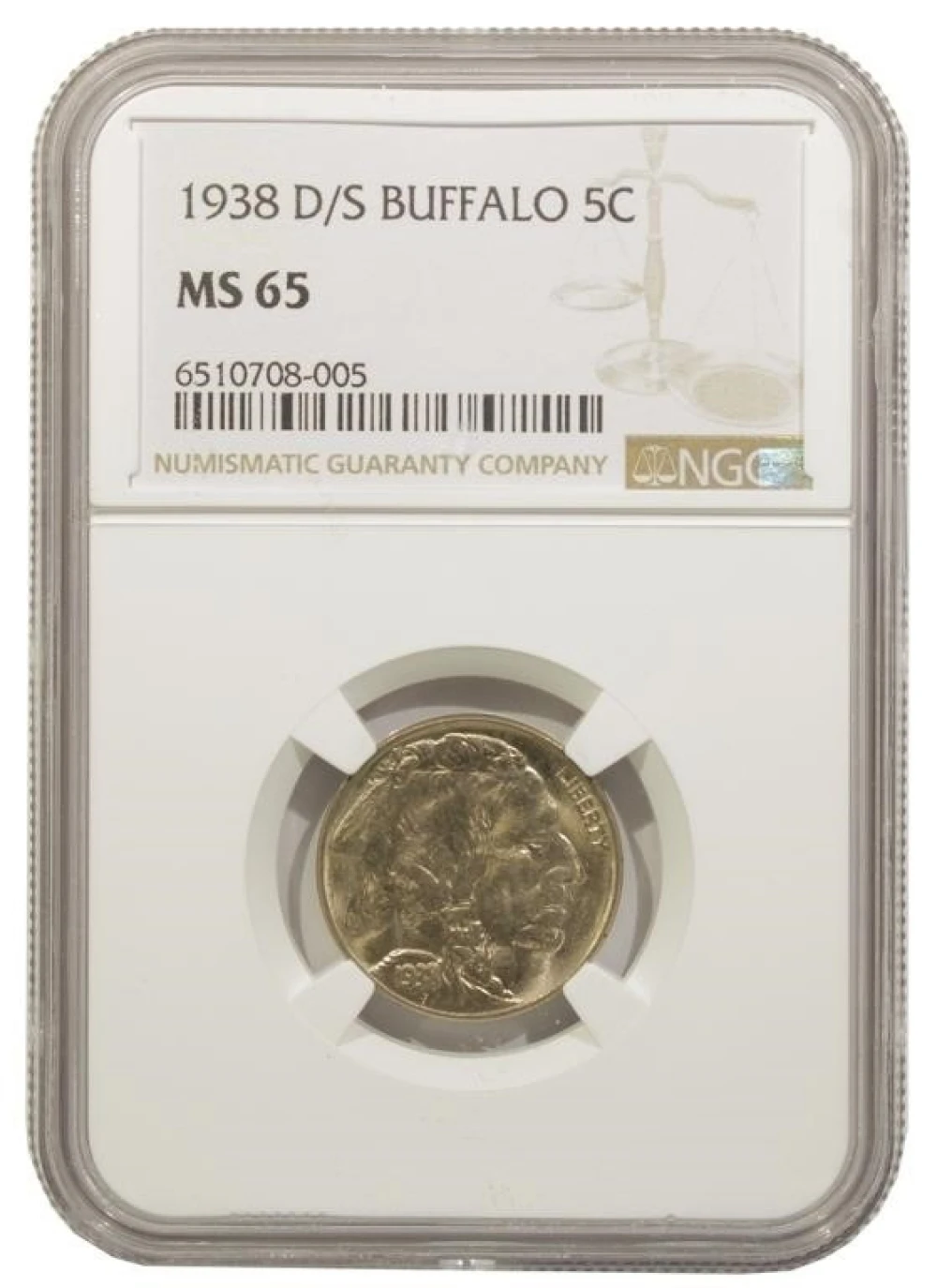 NGC MS-65 1938-D/S Buffalo Nickel