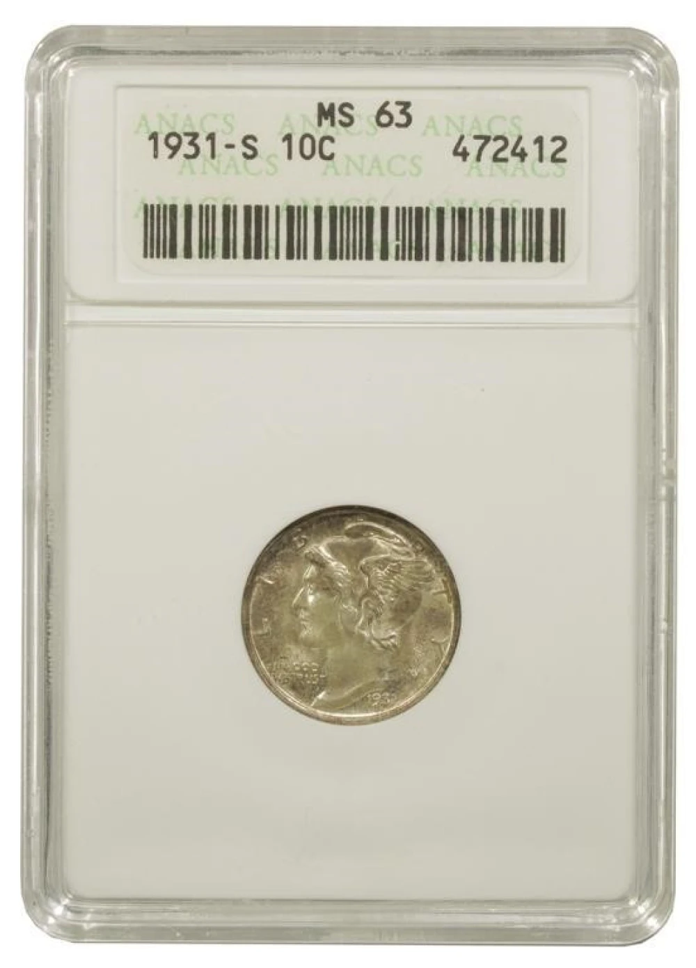 ANACS MS-63 1931-S Dime
