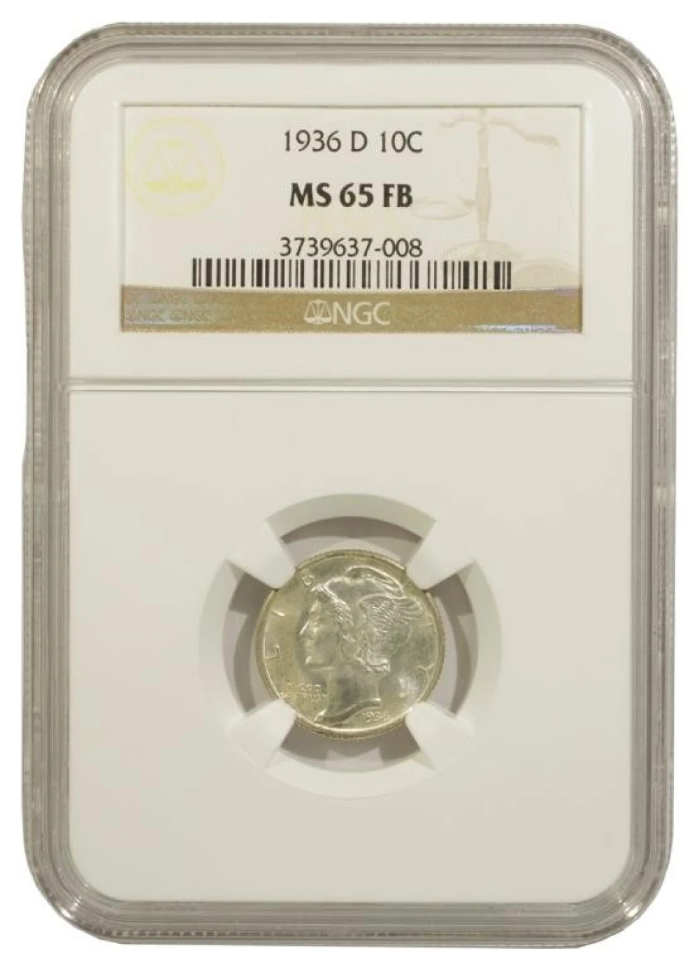 NGC MS-65 FB 1936-D Dime