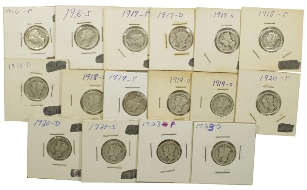 Average Circulated Mercury Dimes Group