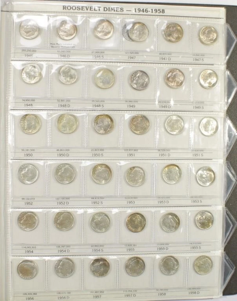 1946-75 Roosevelt Dime Set