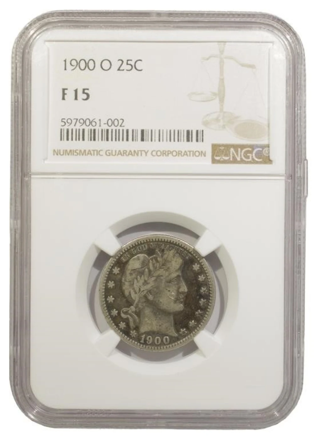 NGC Fine-15 1900-O Quarter