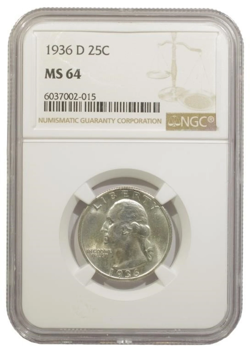 NGC MS-64 1936-D Quarter