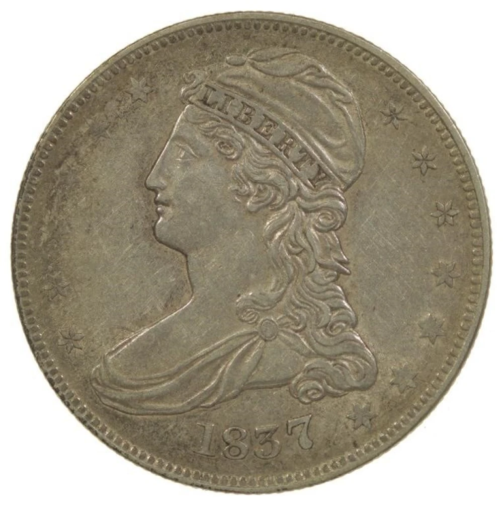 AU-50 1837 Reeded Edge Half Dollar