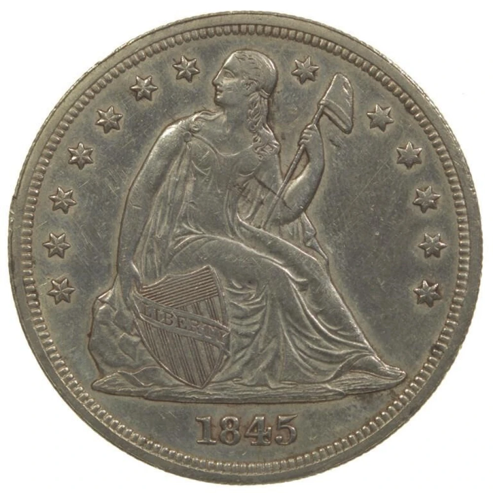 AU-50 Details 1845 Liberty Seated $1