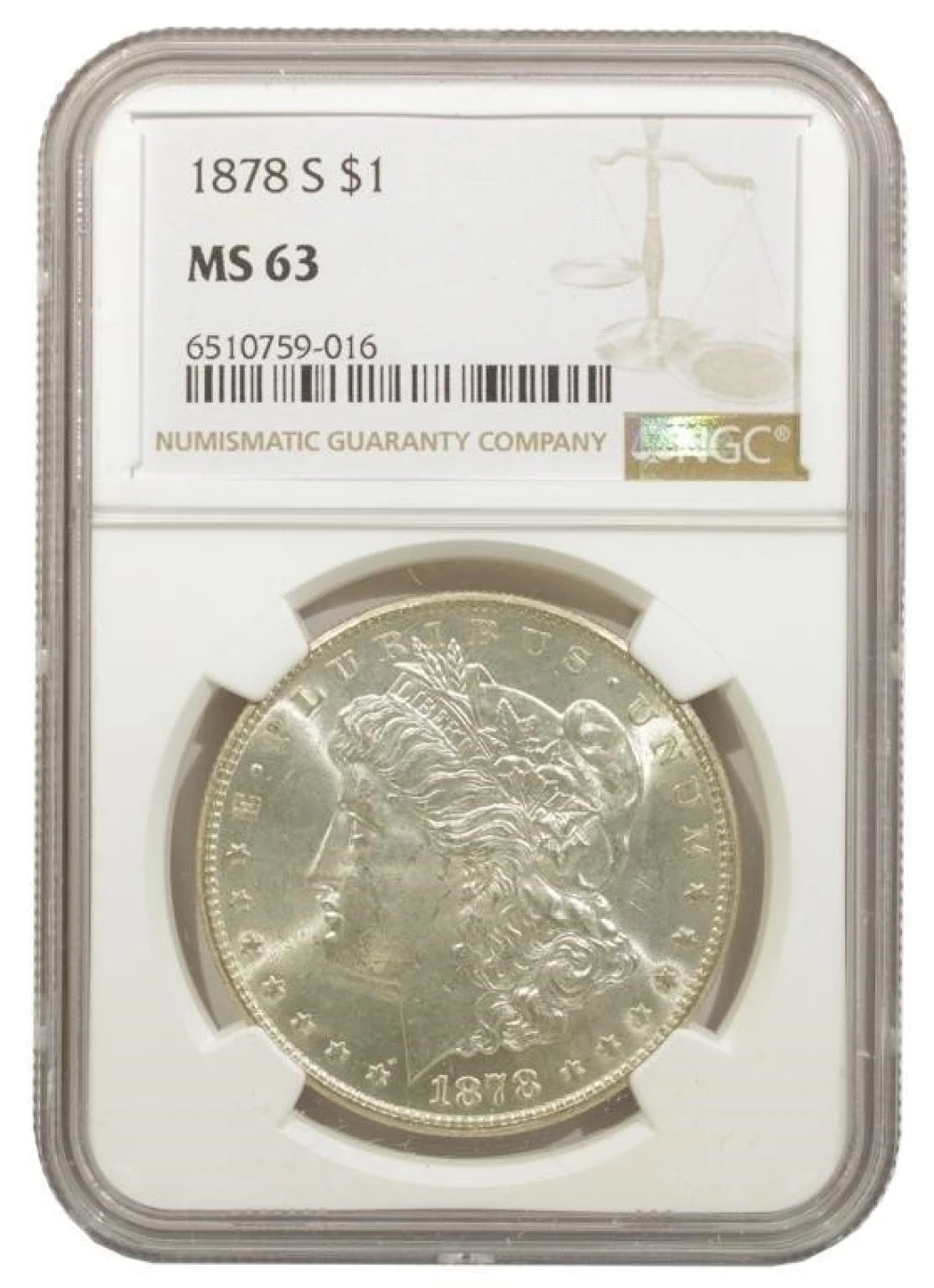 NGC MS-63 1878-S Morgan $1