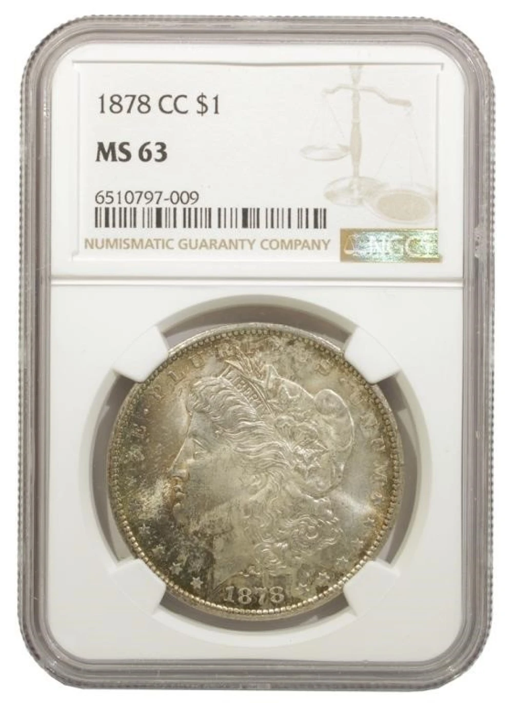 NGC MS-63 Toned 1878-CC Morgan $1
