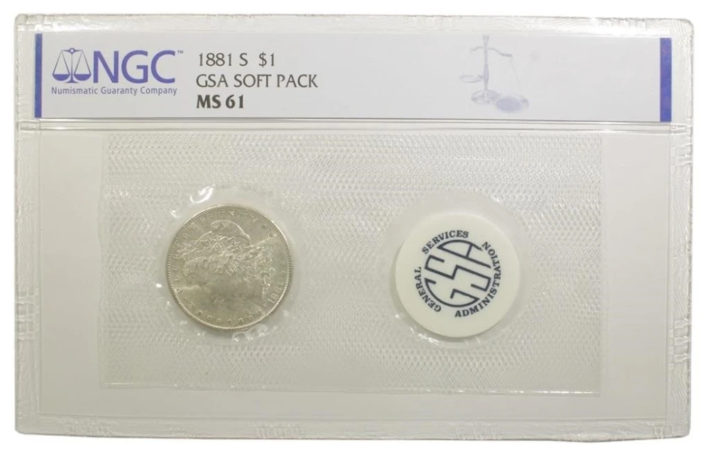 NGC MS-61 GSA Soft Pack 1881-S Morgan $1