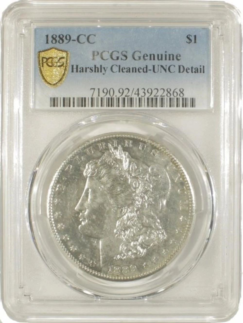 PCGS Unc Details 1889-CC Morgan $1