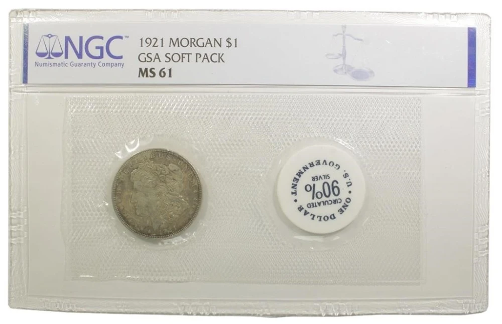 NGC MS-61 GSA Soft Pack 1921 Morgan $1