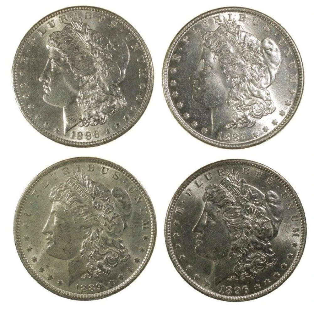 AU-BU Morgan Dollar Foursome