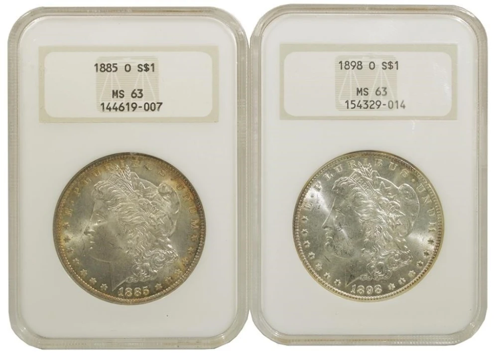 NGC MS-63 New Orleans Morgan Dollar Pair