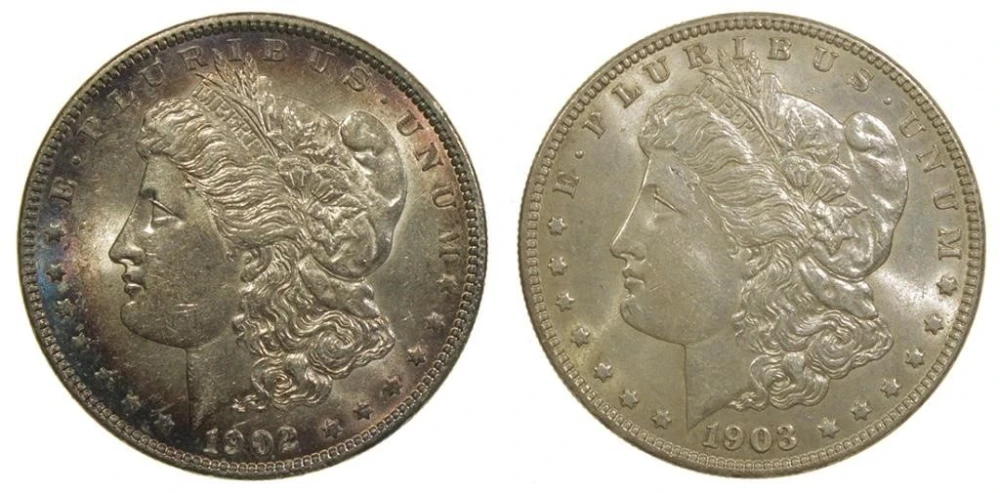 AU-58 Morgan Dollar Duet