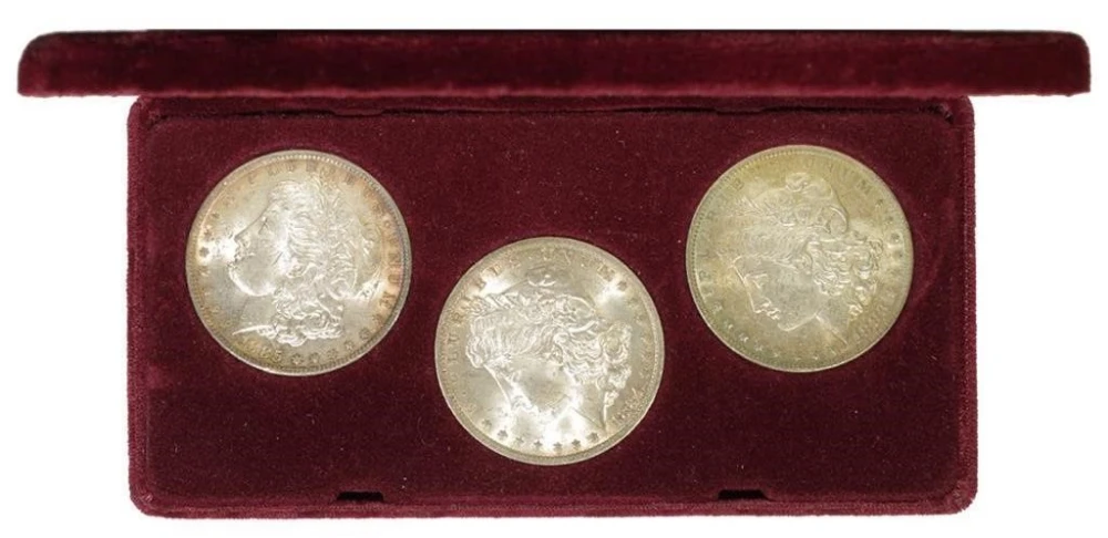 Three Toned MS-60 or Finer Morgan Dollars