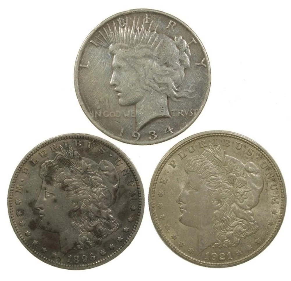 3 Piece Mixed Silver Dollar Lot