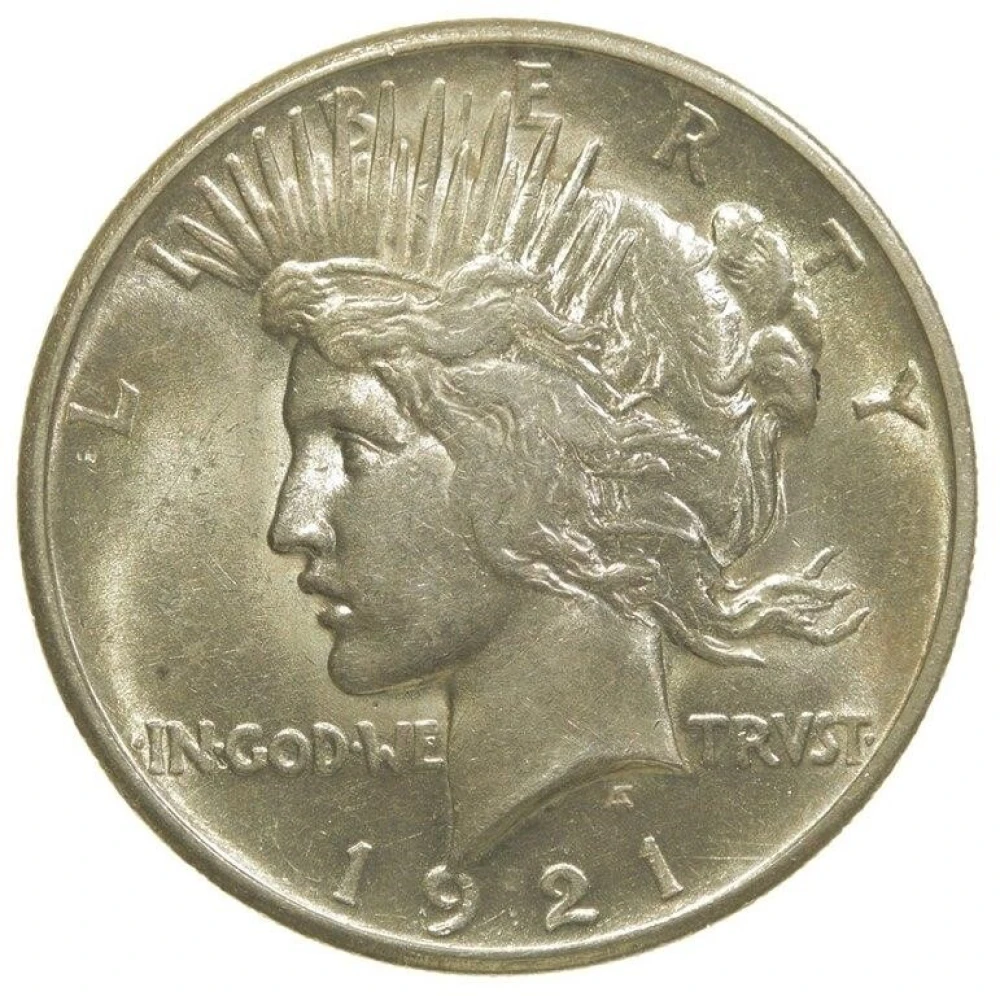 AU-58 1921 Peace $1