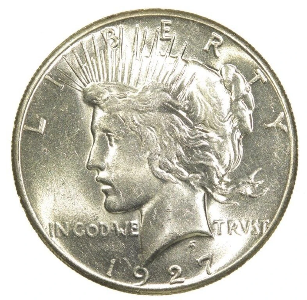 MS-60+ 1927 Peace Dollar