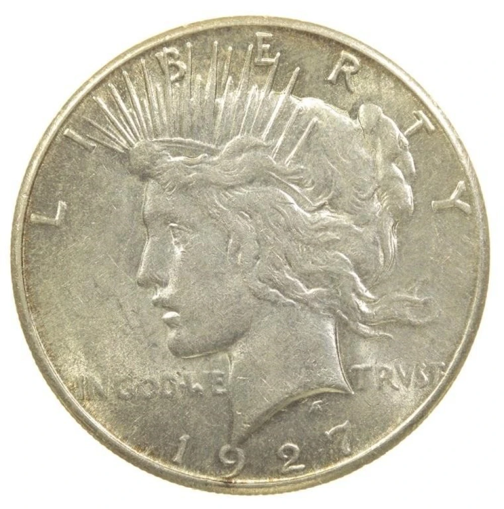 AU-58 1927-S Peace $1