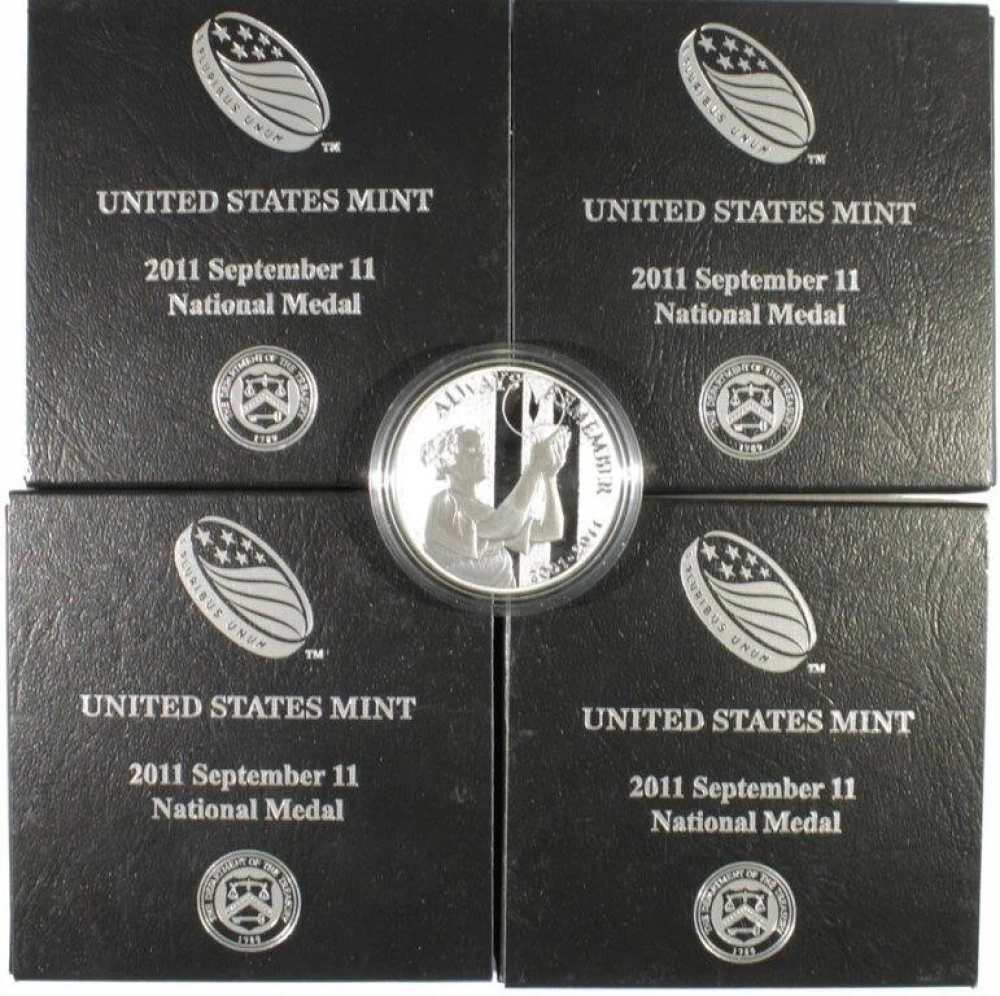 Group of 4 2011 9/11 Proof Silver Medals