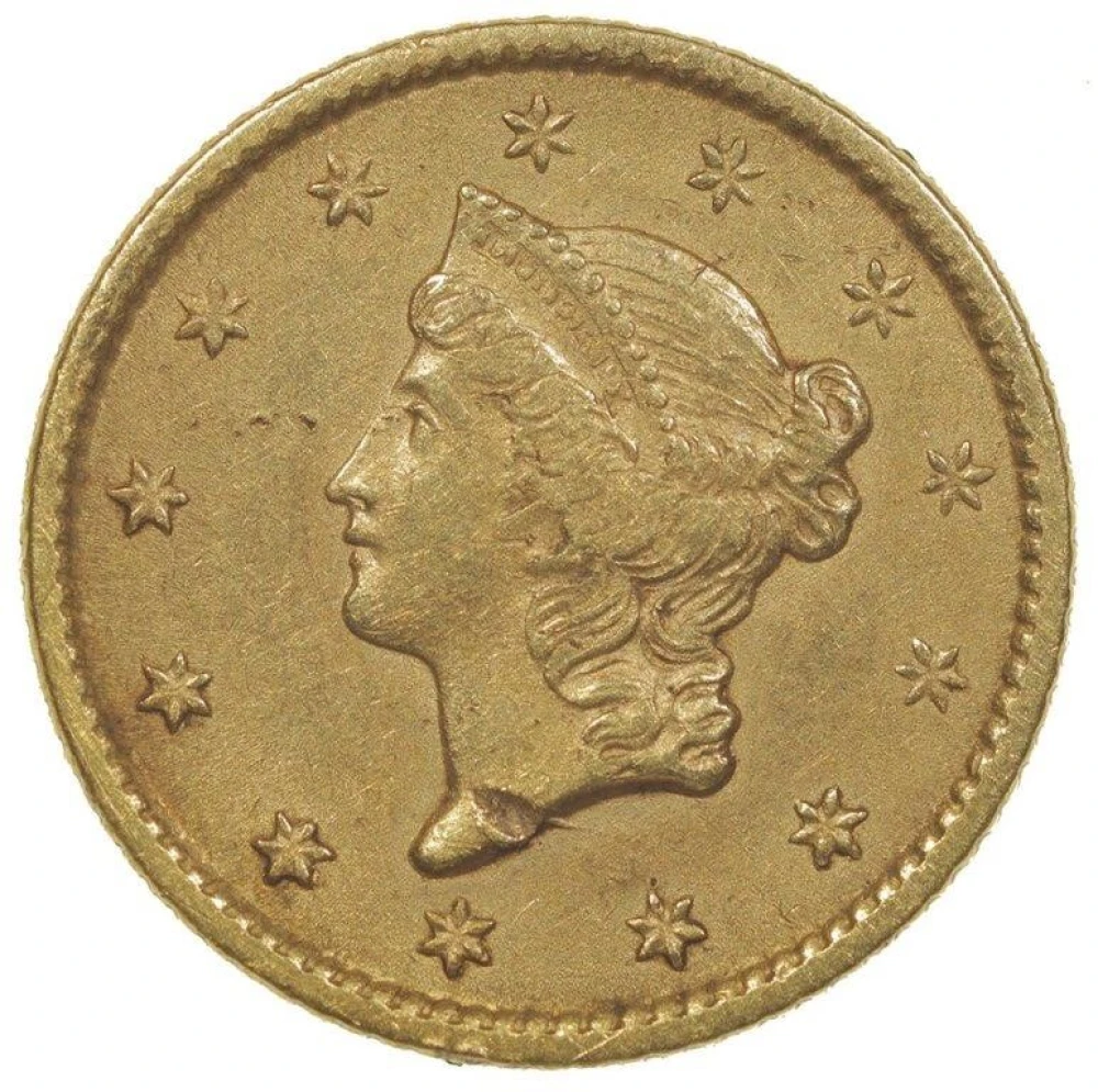 EF Details 1853 Gold $1