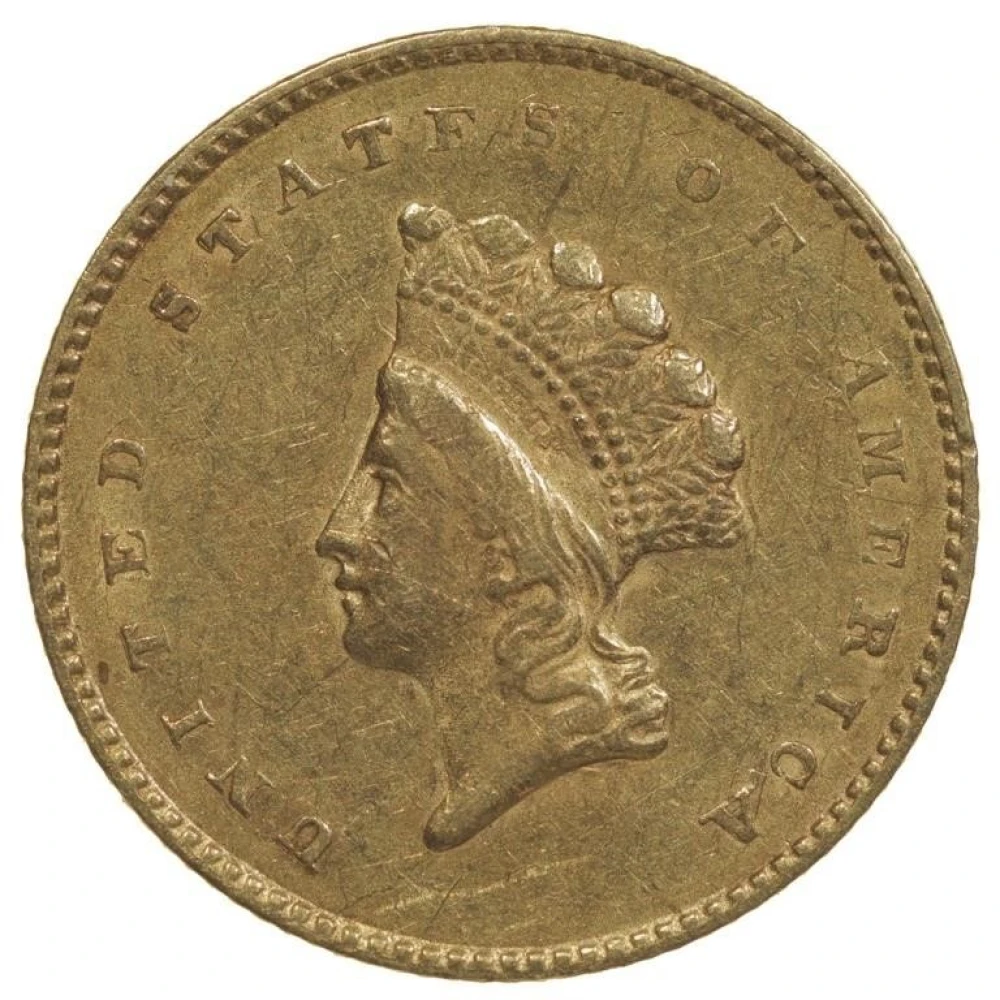 AU-50+ 1855 Type II Gold $1