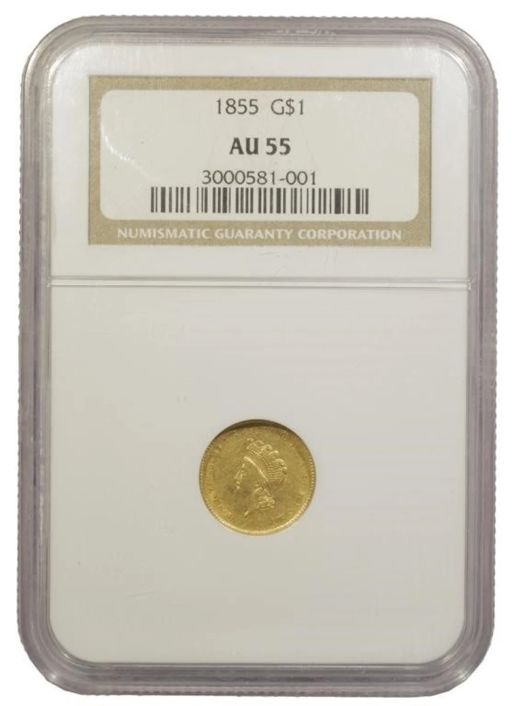 NGC AU-55 1855 Type II Gold $1