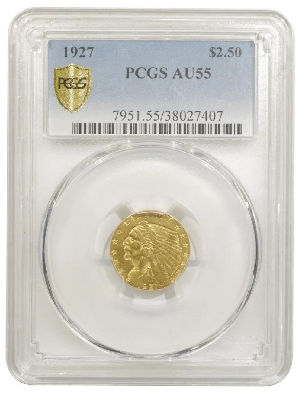 PCGS AU-55 1927 Gold $2.50