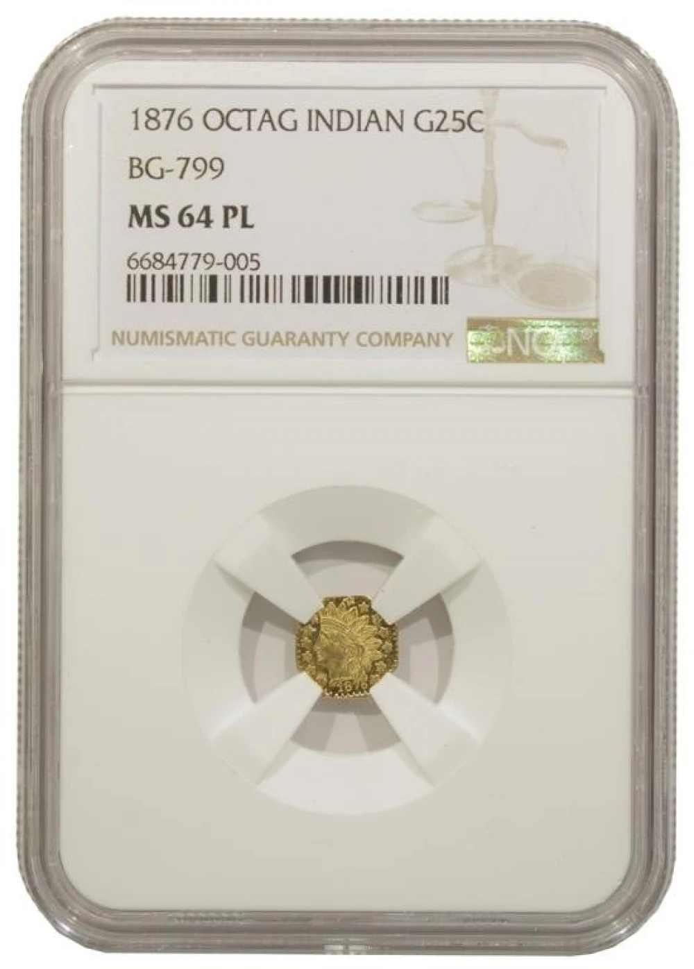 California Fractional Gold. NGC MS-64 PL