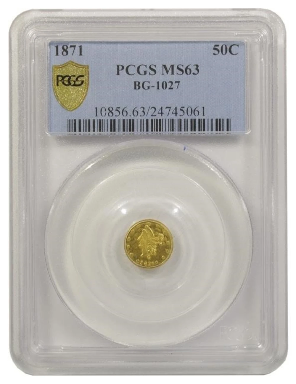 California Fractional Gold. PCGS MS-63