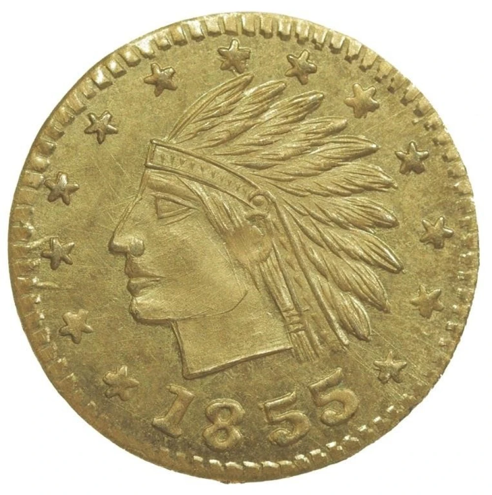 MS-64 1855 California Gold Token