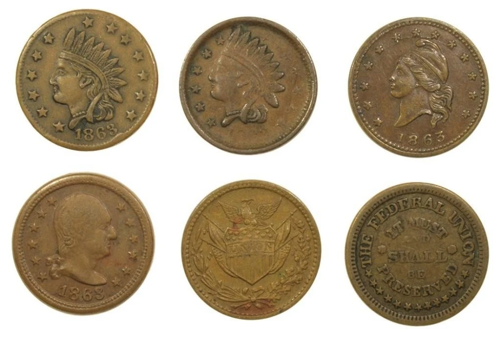A Half Dozen Civil War Tokens