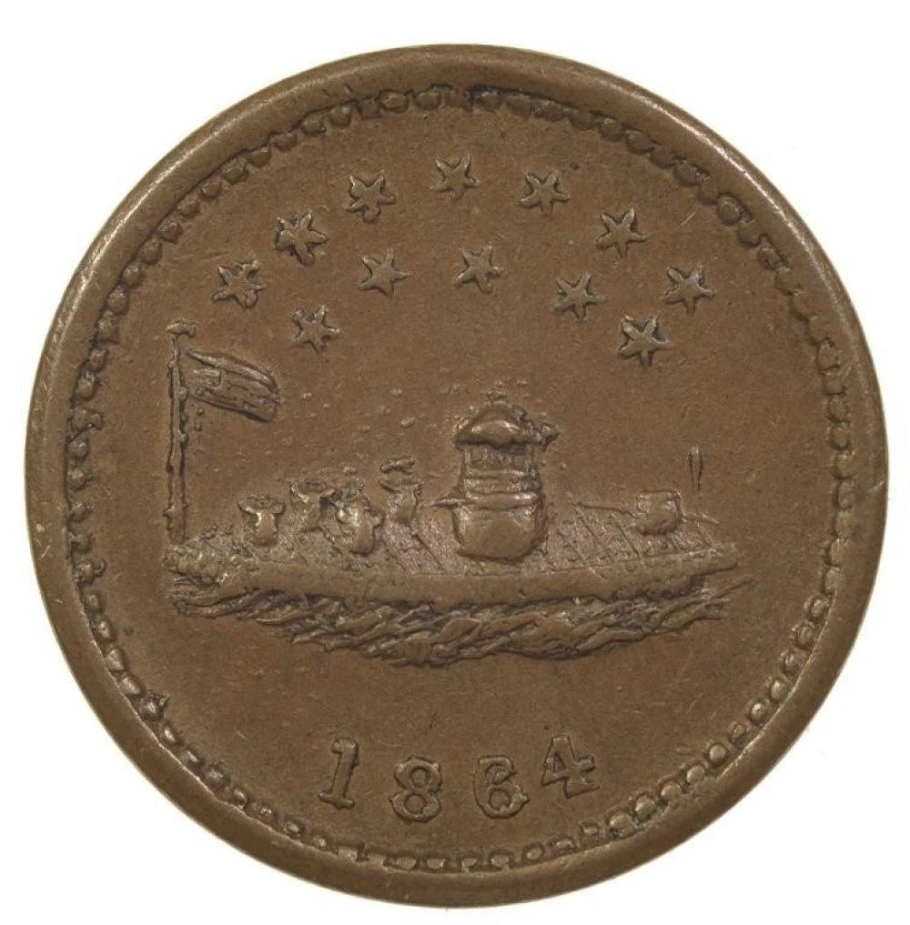 AU-50 Monitor Obverse Civil War Token