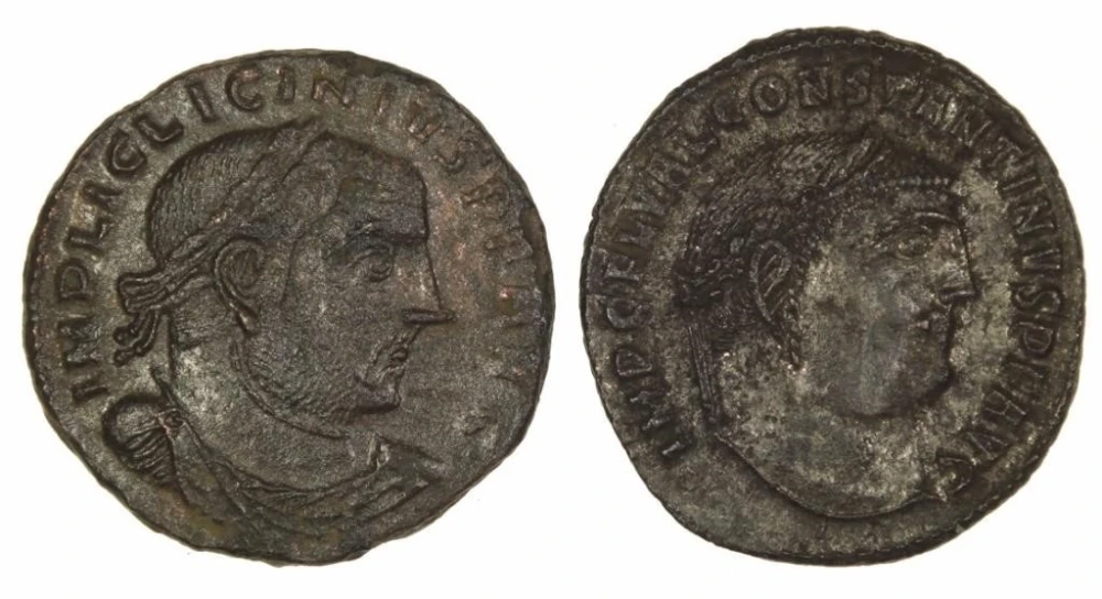 Ancient Rome. Pair of Bronze Follii