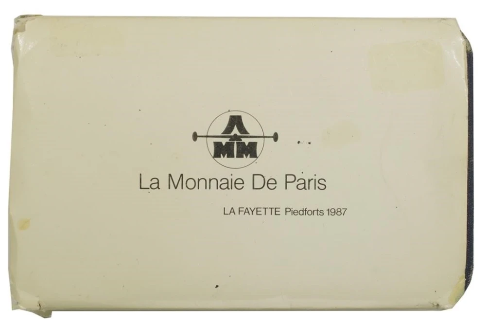 France. 1987 Piedfort Silver LaFayette Coin Pair