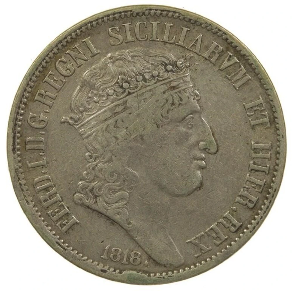 Italy. Sicily. Silver VF 1818 120 Grana