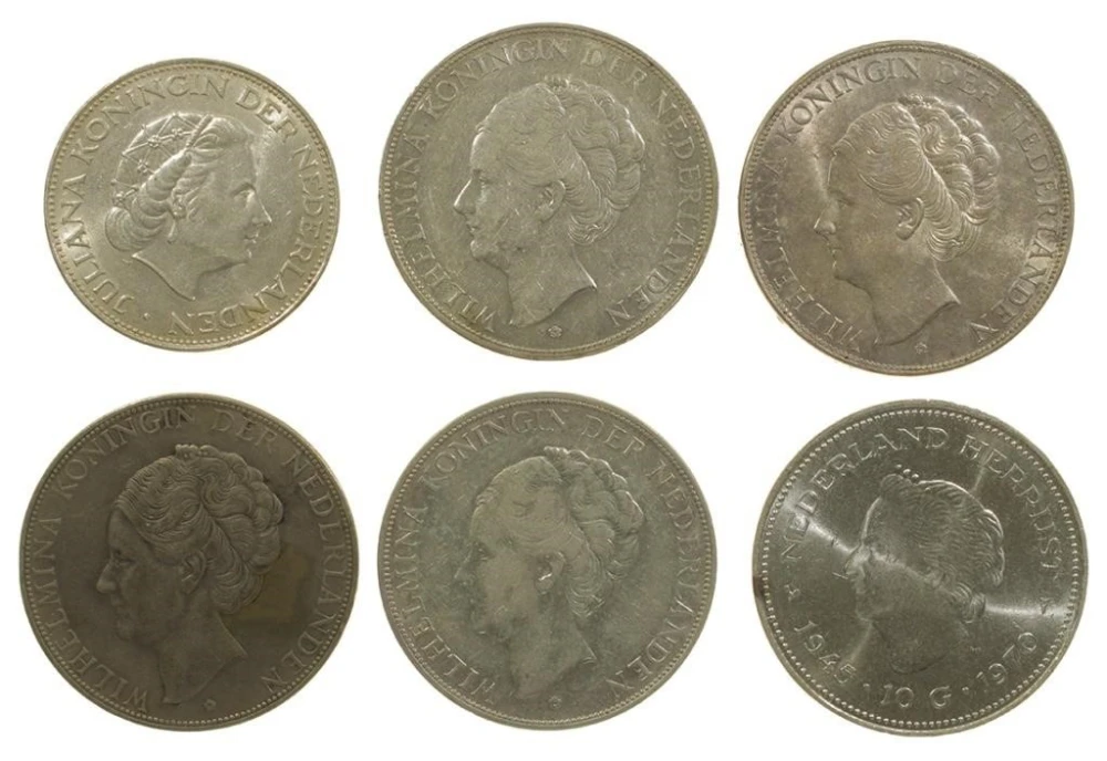 Netherlands. Half Dozen Silver Crown Issues