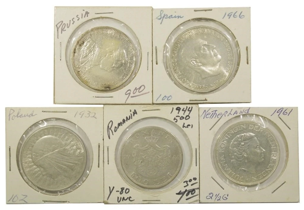 5 Coin World Silver Lot