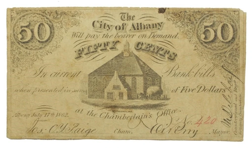 New York. 1862 VG-F 50 Cent Note