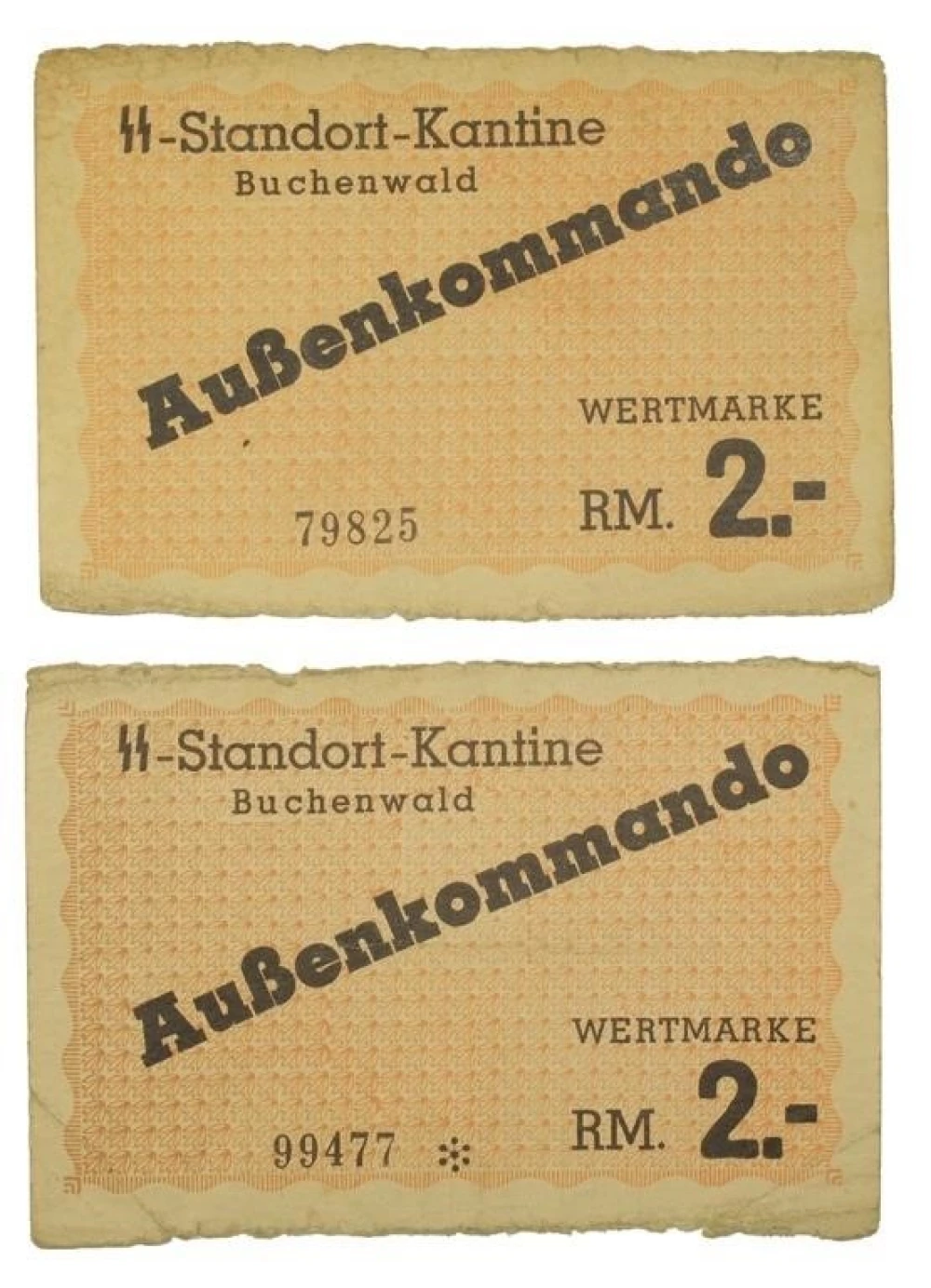 WWII German Kantine Note Pair