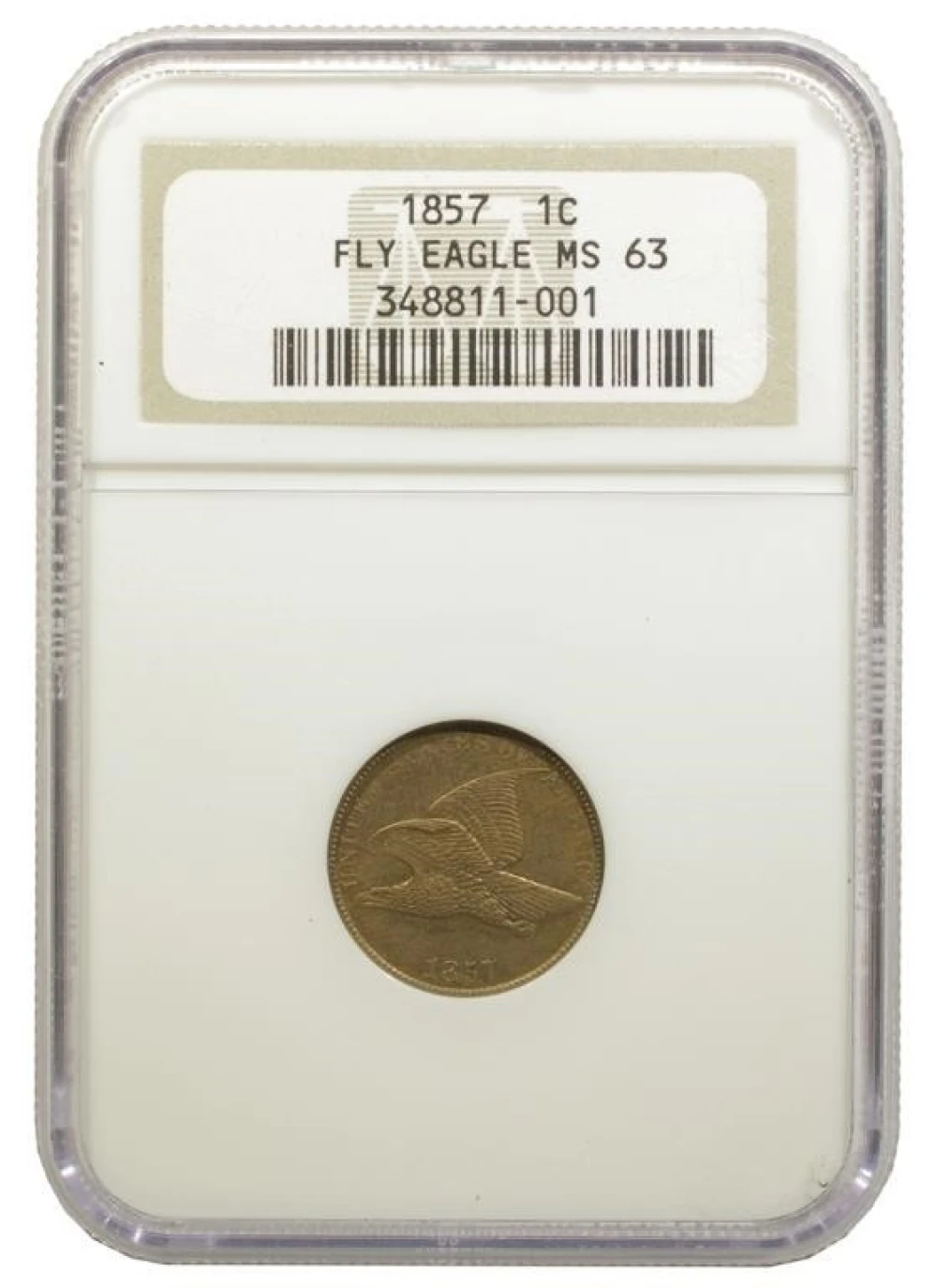 NGC MS-63 1857 Flying Eagle Cent