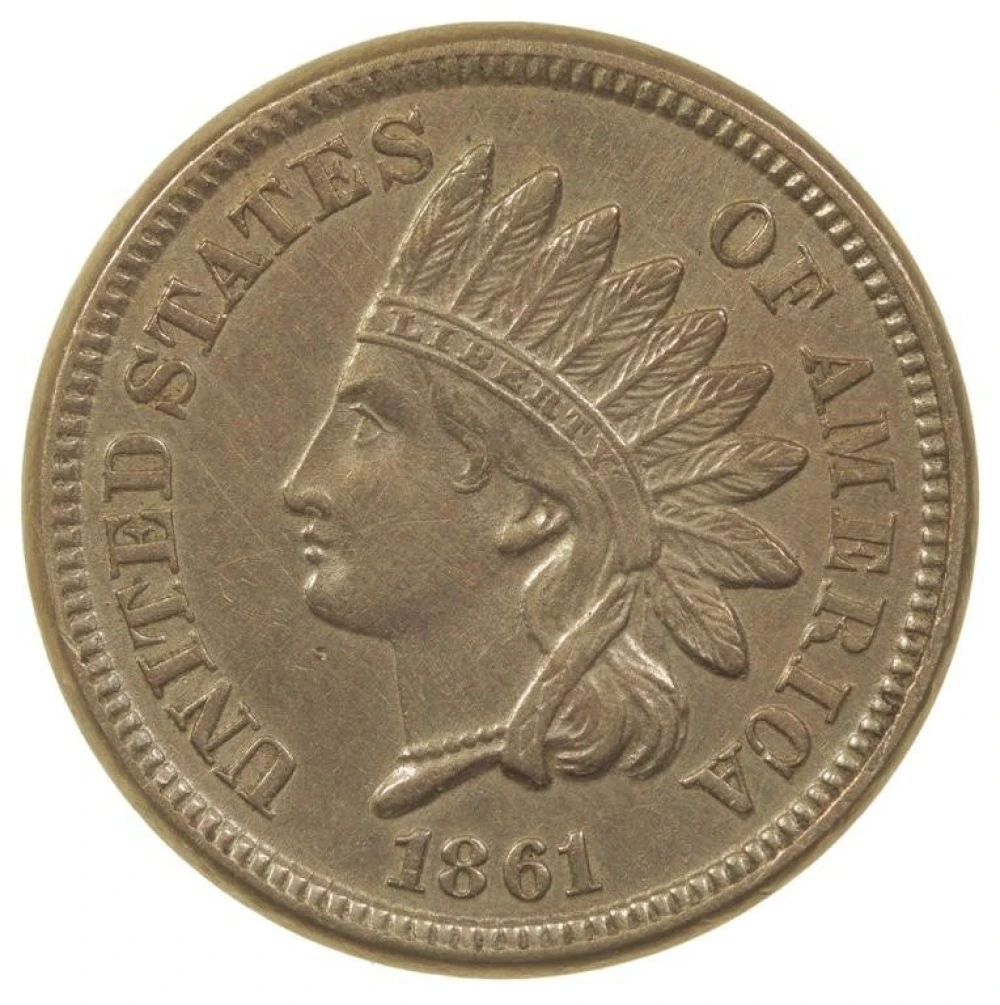 AU-50 Details 1861 Indian Cent