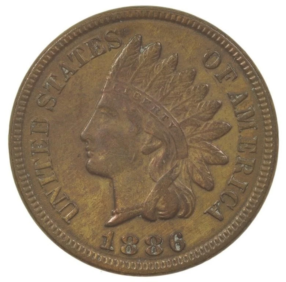 EF-40 Details 1886 Indian Cent
