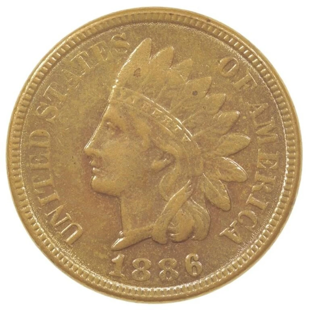 AU-50 Details 1886 Indian Cent