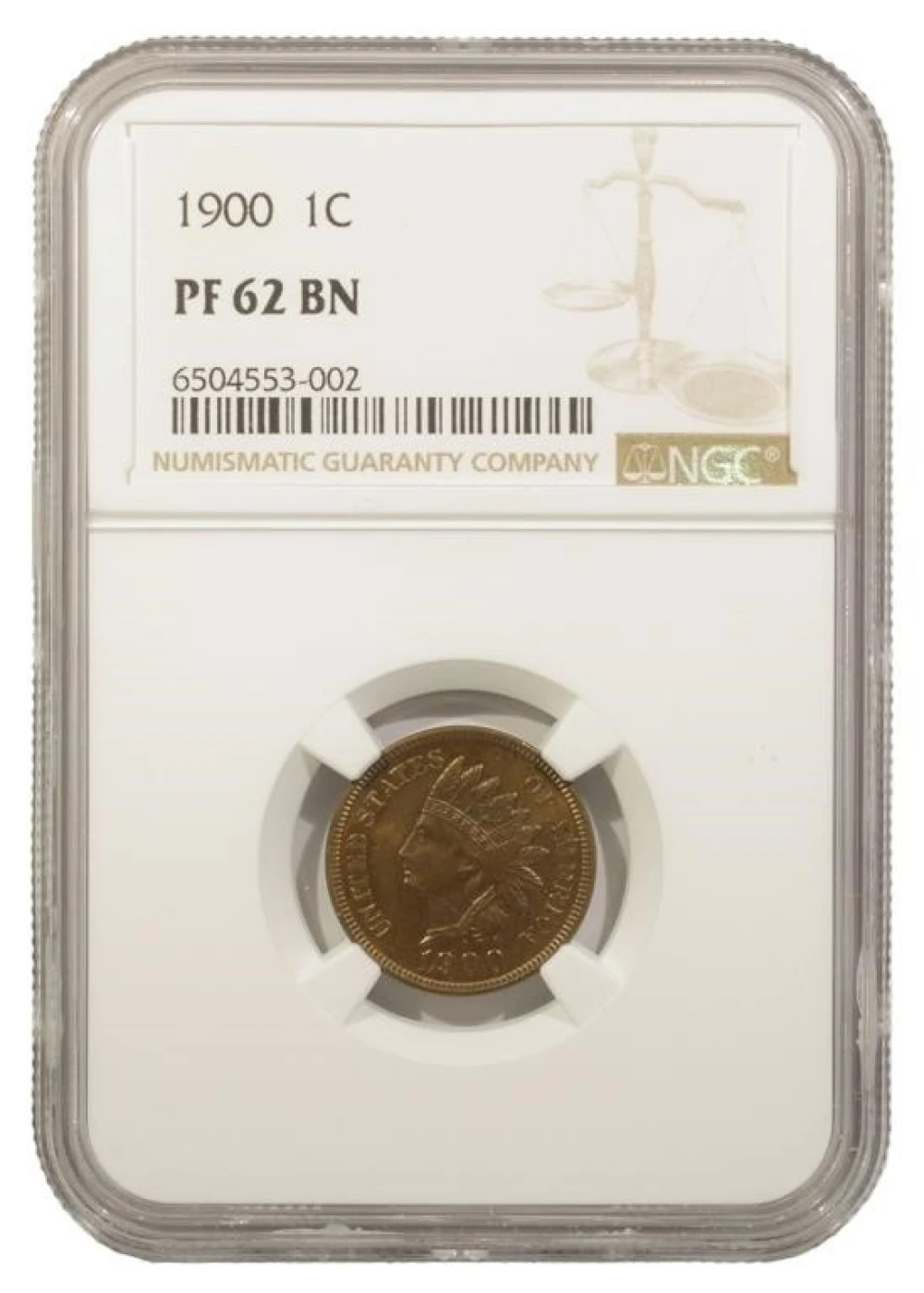 NGC Proof-62 BN 1900 Cent